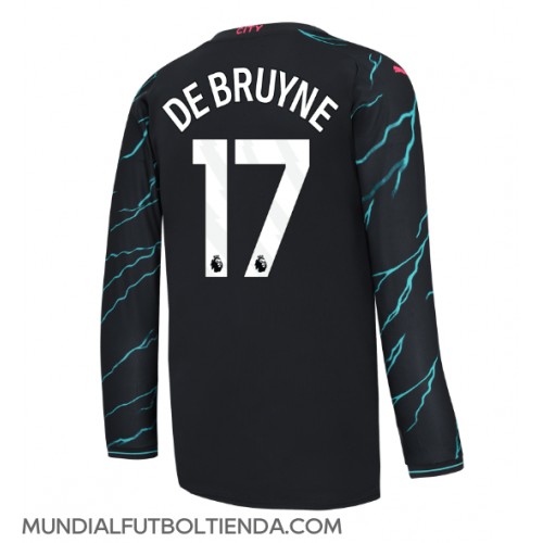 Camiseta Manchester City Kevin De Bruyne #17 Tercera Equipación Replica 2023-24 mangas largas